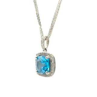 Collier Or 14Ct Topaze&Diamants