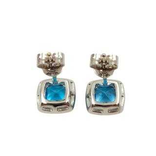 Boucles d'Oreilles Or 14Ct Topazes&Diamants