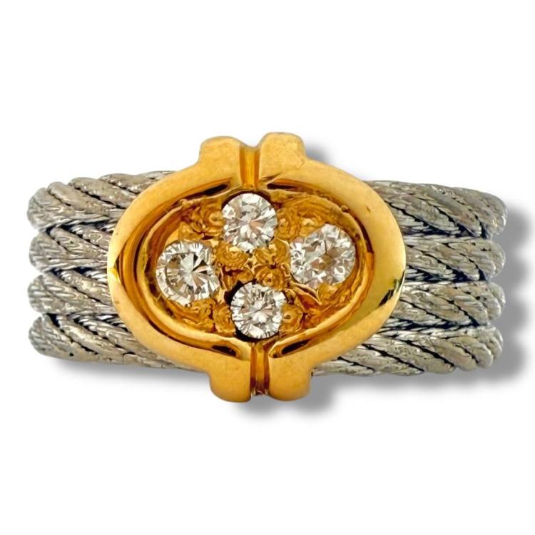 Bague Fred Or 18Ct / Acier & Diamants