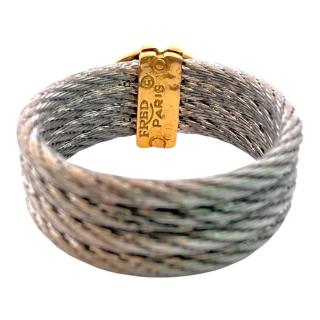 Bague Fred Or 18Ct / Acier & Diamants