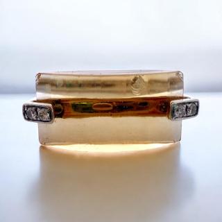 Bague Or 18Ct Citrine & Diamants