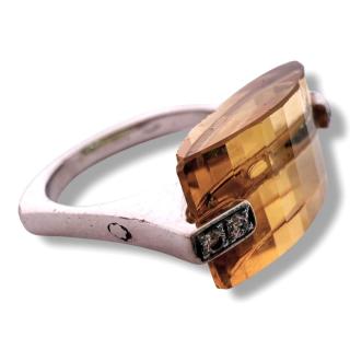 Bague Or 18Ct Citrine & Diamants