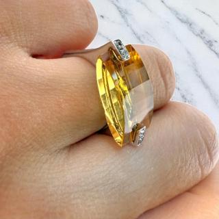 Bague Or 18Ct Citrine & Diamants