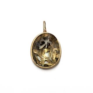 PENDENTIF POMELLATO ARABESQUE PRASIOLITE Or Rose 18Ct