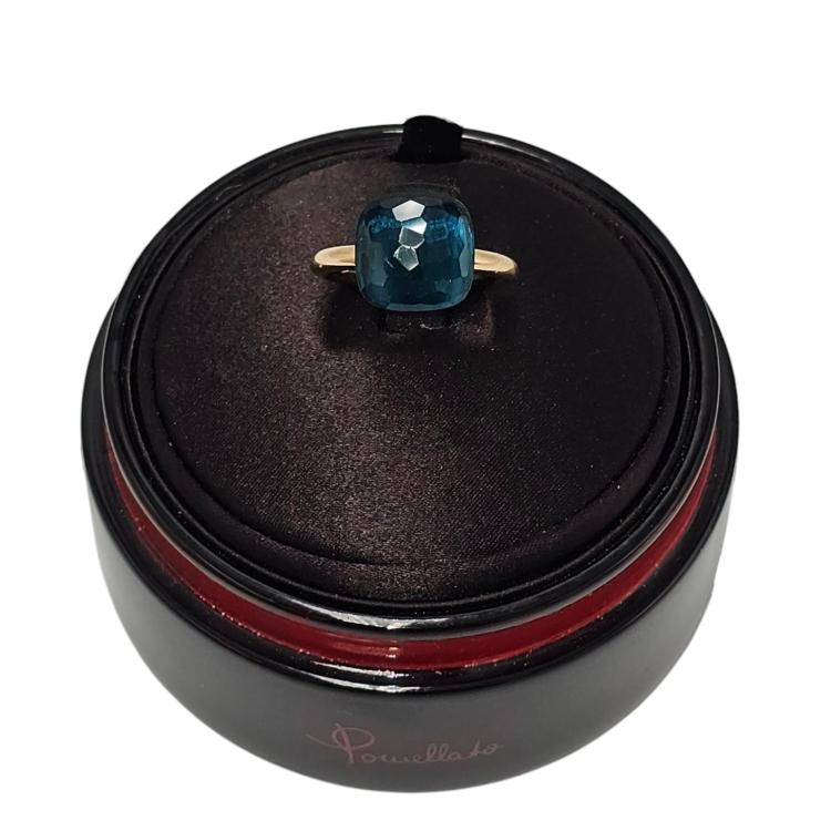 Pomellato Bague Nudo Maxi Or Rose et Topaze Blue London