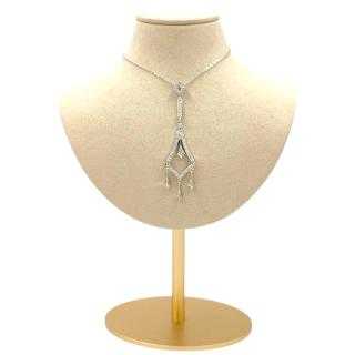 Collier Or Blanc 18 Ct & Diamants