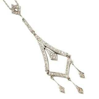 Collier Or Blanc 18 Ct & Diamants