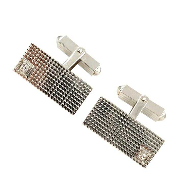 Boutons de Manchettes Or 18 Ct & Diamants