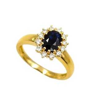 Bague Or 18 Ct Diamants&Saphir