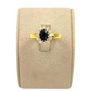 Bague Or 18 Ct Diamants&Saphir