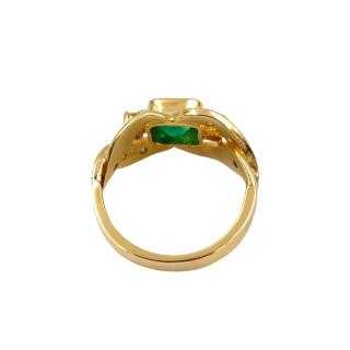 Bague Or 14 Ct Diamants&Emeraude
