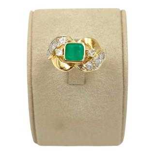 Bague Or 14 Ct Diamants&Emeraude