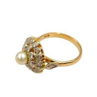 Bague Or 14 Ct Diamants&Perle