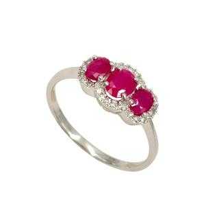 Bague Or 18 Ct Diamants&Rubis