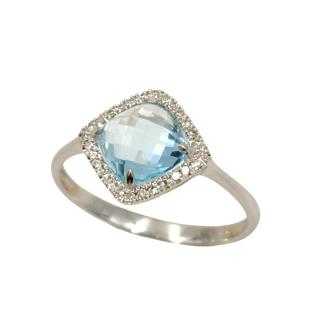 Bague Or 18 Ct Diamants&Topaze