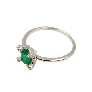 Bague Or 18 Ct Diamants&Emeraude