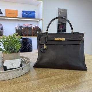 Sac Hermes Kelly 32 Vintage Marron