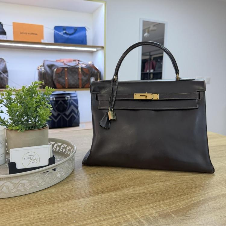 Sac Hermes Kelly 32 Vintage Marron