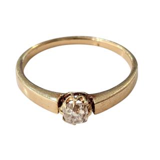 Bague Solitaire Diamant Or Jaune 18 Ct