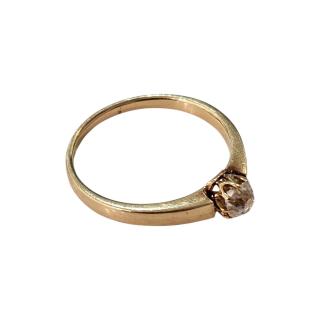 Bague Solitaire Diamant Or Jaune 18 Ct