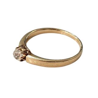 Bague Solitaire Diamant Or Jaune 18 Ct