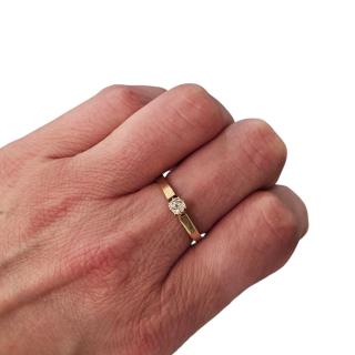 Bague Solitaire Diamant Or Jaune 18 Ct