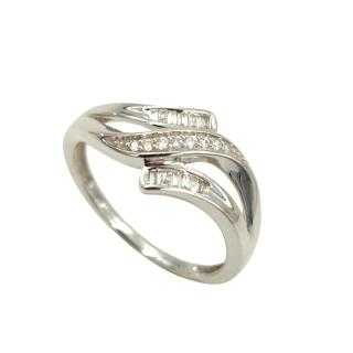 Bague Or Blanc 18 Ct & Diamants