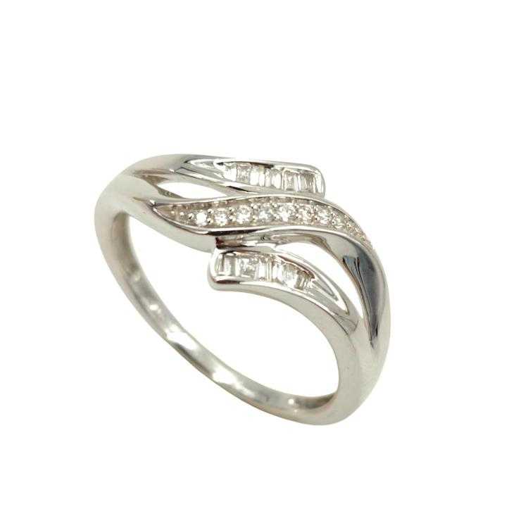 Bague Or Blanc 18 Ct & Diamants