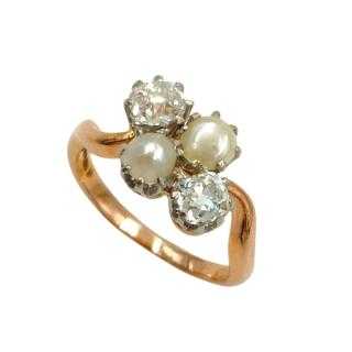 Bague Or 18 Ct Perles&Diamants