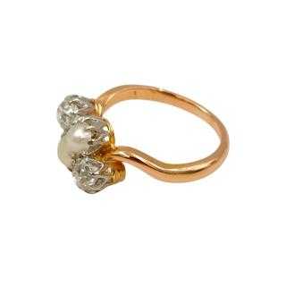 Bague Or 18 Ct Perles&Diamants