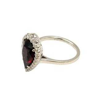 Bague Or 18 Ct Diamants&Grenat
