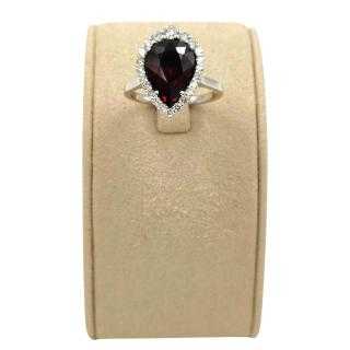 Bague Or 18 Ct Diamants&Grenat