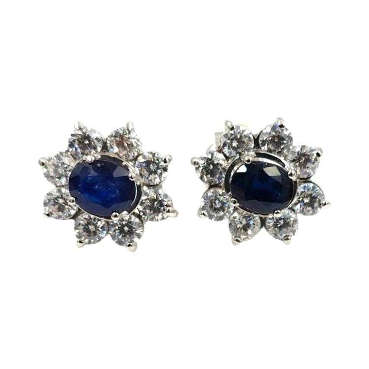 Boucles d'Oreilles Or Blanc 18 Ct