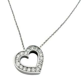 Collier Coeur Diamants & Or Blanc 18Ct