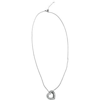Collier Coeur Diamants & Or Blanc 18Ct
