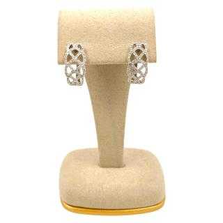 Boucles d'Oreilles Or Blanc 18 Ct & Diamants