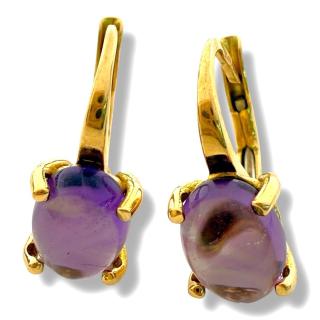 Boucles D'Oreilles Amethyste Or 18Ct