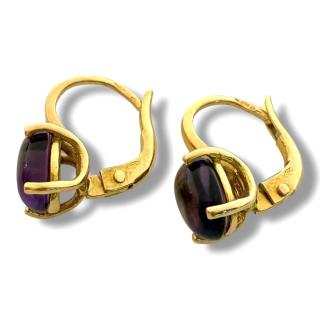 Boucles D'Oreilles Amethyste Or 18Ct