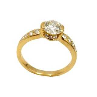 Bague Or Jaune 18 Ct & Diamants