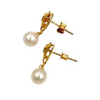 Boucles d'Oreilles Or 18 Ct Perles&Diamants