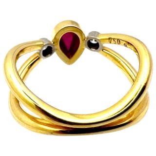 Bague Or 18Ct, Rubis & Diamants