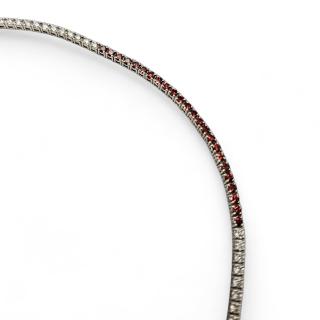 Collier Rivière de Diamant Or 18 Ct Bicolore Maison Van...