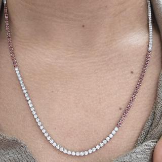 Collier Rivière de Diamant Or 18 Ct Bicolore Maison Van Assche