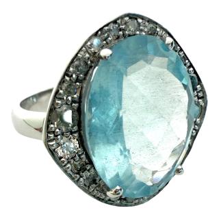 Bague Aigue Marine Or 18Ct & Diamants