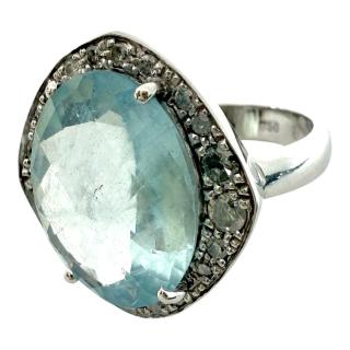 Bague Aigue Marine Or 18Ct & Diamants
