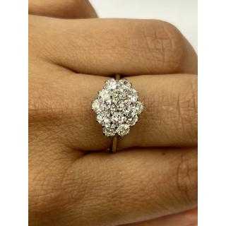 Bague Or Blanc 18CT et Diamants