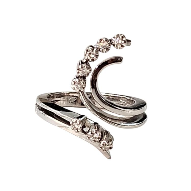 Bague Or Blanc 18 Ct et Diamants