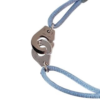 Dinh Van Bracelet sur Cordon Menottes R10 Or Blanc 18 Ct et Diamants
