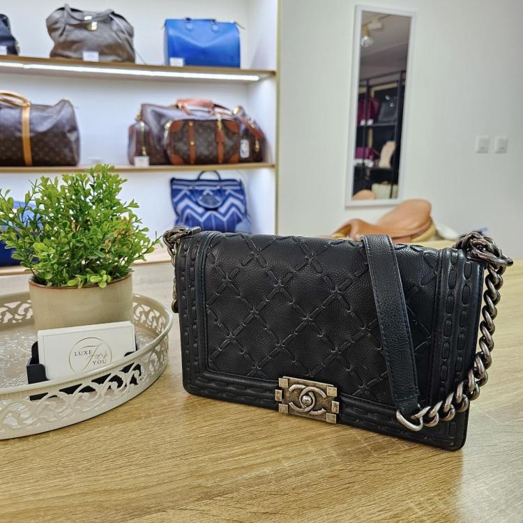 Sac Chanel Boy 25 Bleu Vert