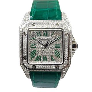 Cartier Santos 100 Custom Diamonds